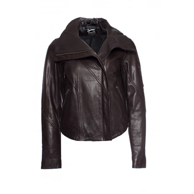 Pre-owned Denham Leather Jacket In Black