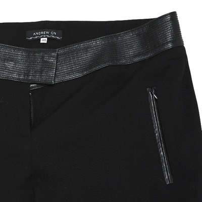 Pre-owned Andrew Gn Wool Straight Pants In Black