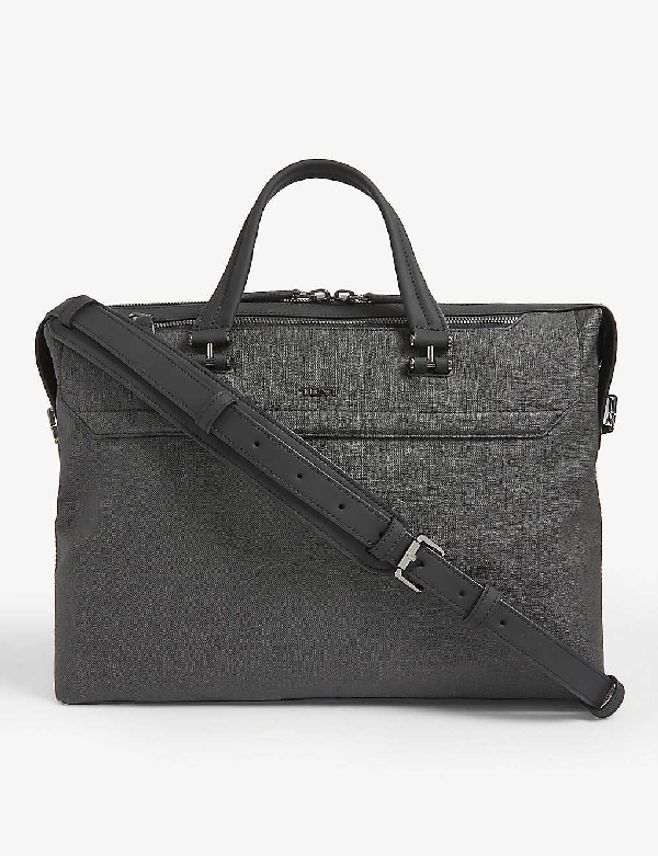 tumi grey briefcase