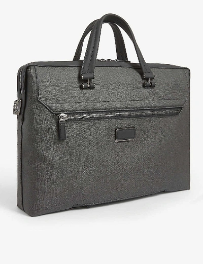 Shop Tumi Gates Slim Canvas Briefcase In Grey