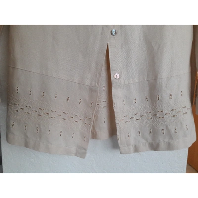 Pre-owned Tara Jarmon Ecru Linen Jacket