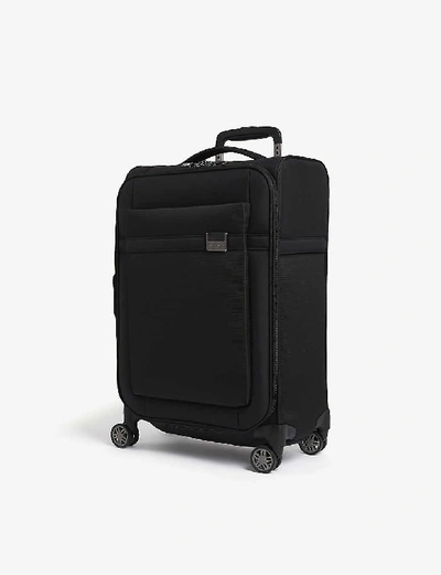 Shop Samsonite Airea Upright Soft Case 4 Wheel Top-pocket Cabin Suitcase 55cm In Black
