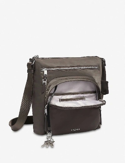 Shop Tumi Carmel Nylon Cross-body Bag In Mink Silver