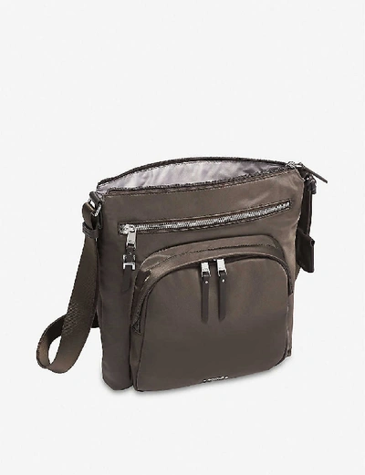 Shop Tumi Carmel Nylon Cross-body Bag In Mink Silver