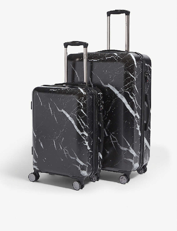 marble effect cabin suitcase