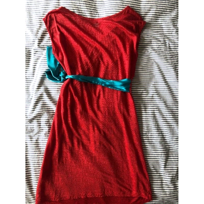 Pre-owned Merci Linen Mid-length Dress In Red