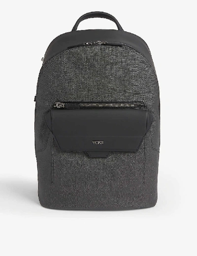 Shop Tumi Marlow Leather-trimmed Backpack In Carbon