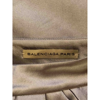 Pre-owned Balenciaga Silk Mini Skirt In Grey