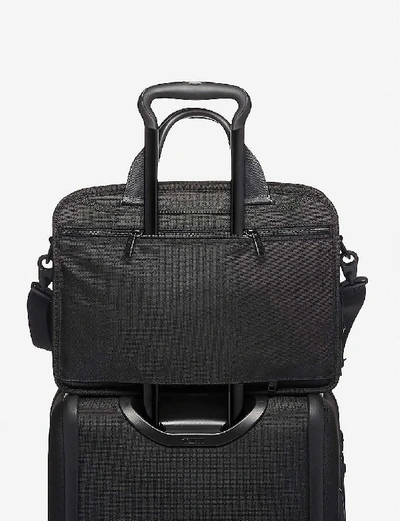 Shop Tumi Alpha 3 Triple Compartment Ballistic Nylon Brief Bag In Black