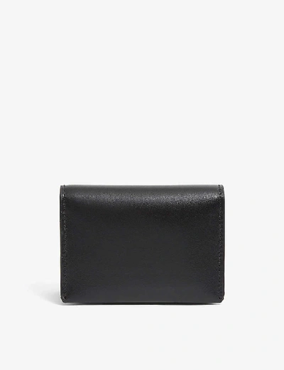 Shop Tumi Leather Card Case In Black Smooth