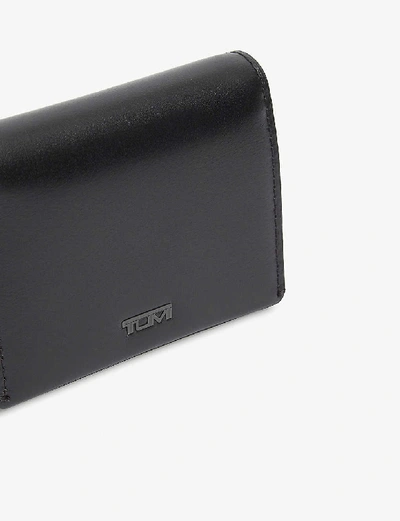 Shop Tumi Leather Card Case In Black Smooth
