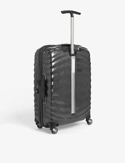 Shop Samsonite Lite-shock Spinner Four-wheel Suitcase 55cm In Black