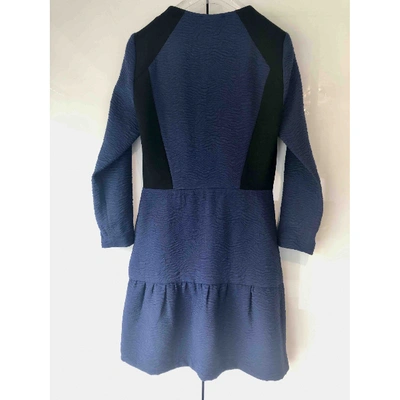 Pre-owned Sandro Mini Dress In Blue