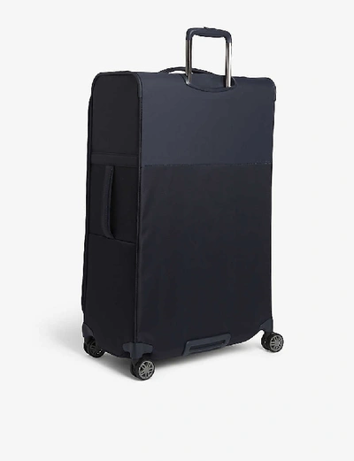 Shop Samsonite Airea Spinner Soft Case 4 Wheel Cabin Suitcase 78cm In Dark Blue