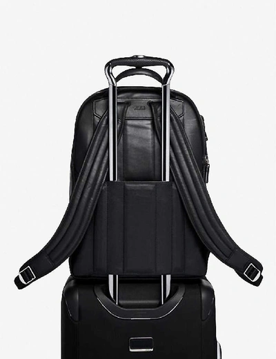 Shop Tumi Marlow Leather-trimmed Backpack In Black Perforated