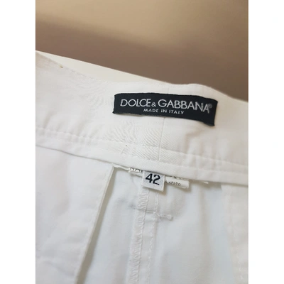 Pre-owned Dolce & Gabbana Large Pants In White