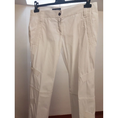 Pre-owned Dolce & Gabbana Large Trousers In White