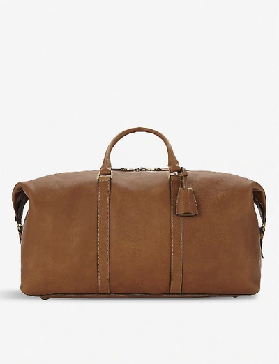 Shop Mulberry Medium Clipper Leather Holdall In Oak