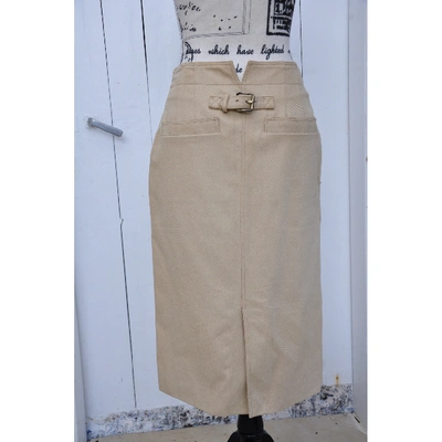 Pre-owned Carolina Herrera Mid-length Skirt In Beige