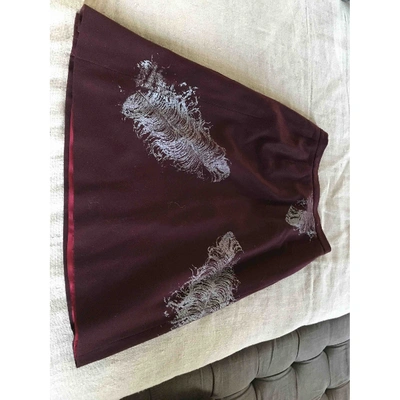 Pre-owned Libertine Wool Mid-length Skirt In Burgundy