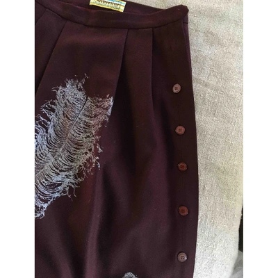 Pre-owned Libertine Wool Mid-length Skirt In Burgundy