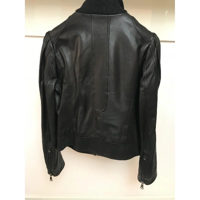 Pre-owned Dolce & Gabbana Leather Biker Jacket In Black