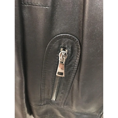 Pre-owned Dolce & Gabbana Leather Biker Jacket In Black