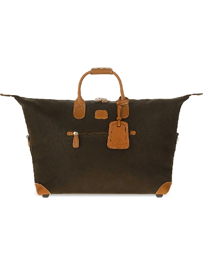 Bric's Brics Mens Olive Life Clipper Medium Faux-leather Holdall In Olive