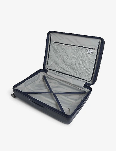 Shop Samsonite Hi-fi Spinner Expandable Suitcase 75cm In Dark Blue