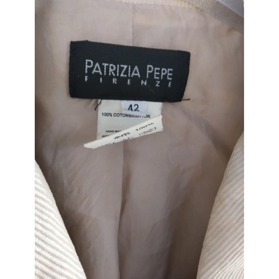 Pre-owned Patrizia Pepe Velvet Short Vest In Beige