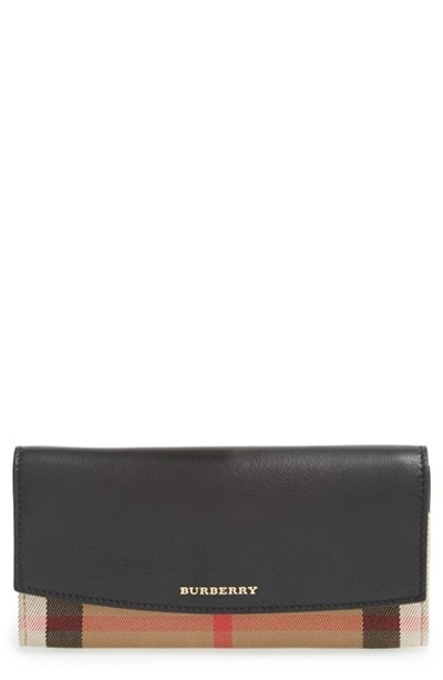 Shop Burberry 'porter' Continental Wallet In Black