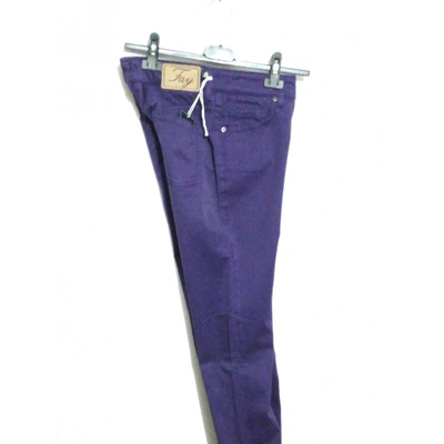 Pre-owned Fay Chino Pants In Purple