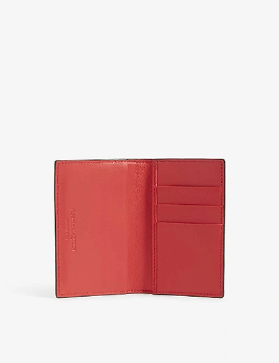 Shop Alexander Mcqueen Logo Leather Bifold Wallet In Black Red