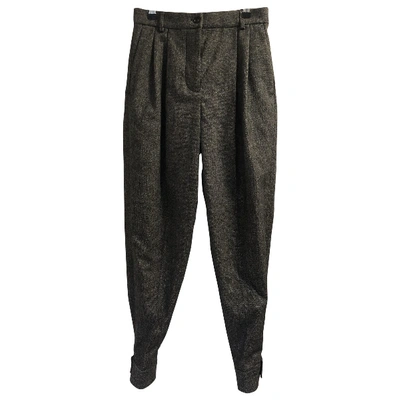 Pre-owned Burberry Grey Wool Trousers