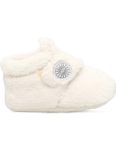 Shop Ugg Cream Bixbee Terry-cloth Slippers 6 Months - 1 Year In Nero