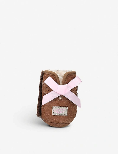 Shop Ugg Brown Jesse Bow Suede Boots 4-24 Months