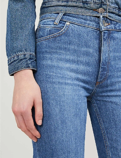 Shop Sandro Womens Blue Jean Straight-leg High-rise Jeans 10
