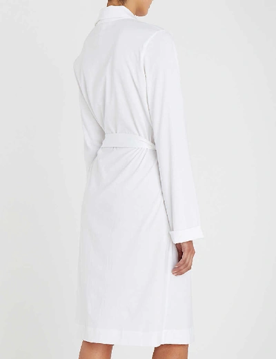 Shop Hanro Women's White Classic Cotton-jersey Robe, Size: Small