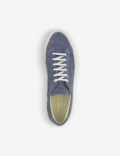 Shop Common Projects Achilles Leather Low-top Trainers In Blue Suede