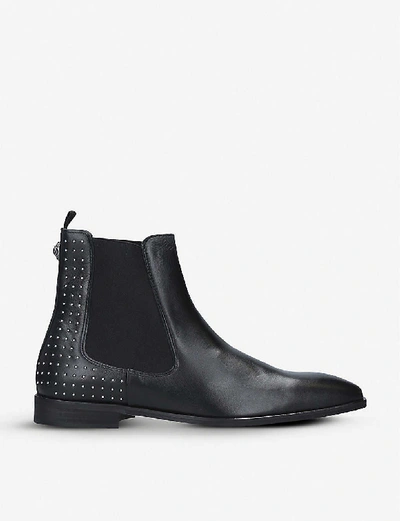 Shop Kurt Geiger Freddie Studded Leather Chelsea Boots In Black