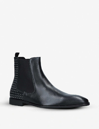 Shop Kurt Geiger Freddie Studded Leather Chelsea Boots In Black