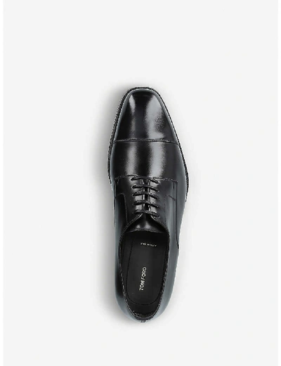 Shop Tom Ford Wessex Leather Derby Shoes In Black
