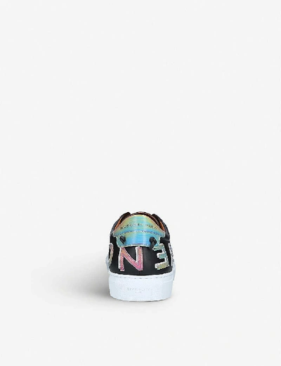 Shop Givenchy Knot Holographic-logo Leather Trainers In Blk/other
