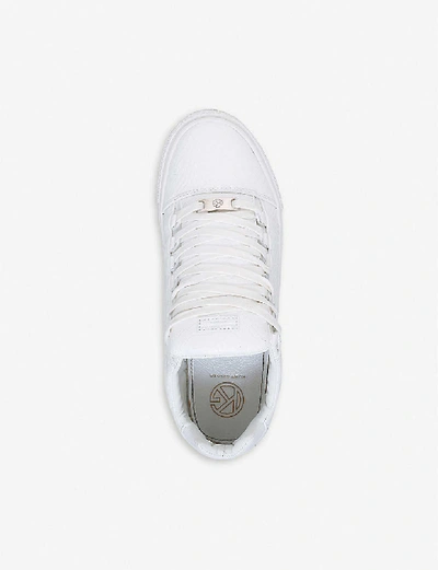 Shop Kurt Geiger Malone Reptile-embossed Trainers In White
