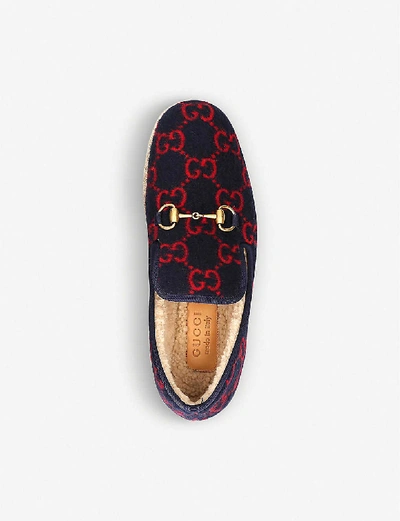Shop Gucci Fria Gg-woven Wool Slippers