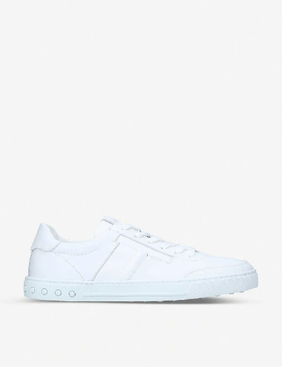 Shop Tod's Cassetta T Panelled Leather Low-top Trainers