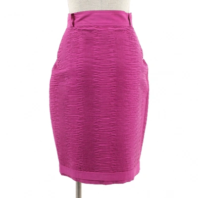 Pre-owned Versace Purple Silk Skirt