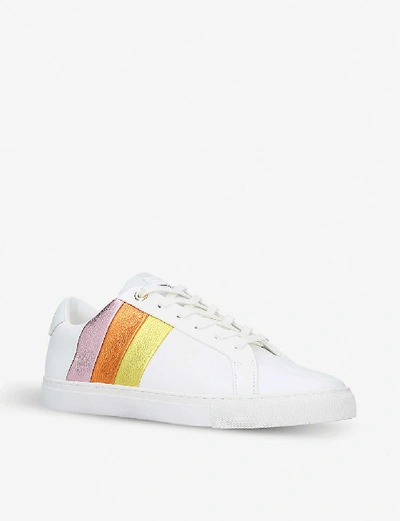 Shop Kurt Geiger Donnie Rainbow Leather Trainers In Mult/other