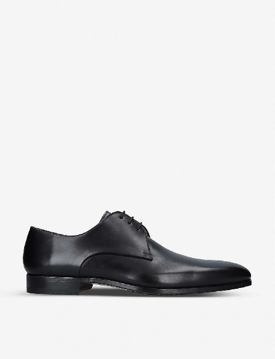 Shop Magnanni Derby Leather Shoes In Black