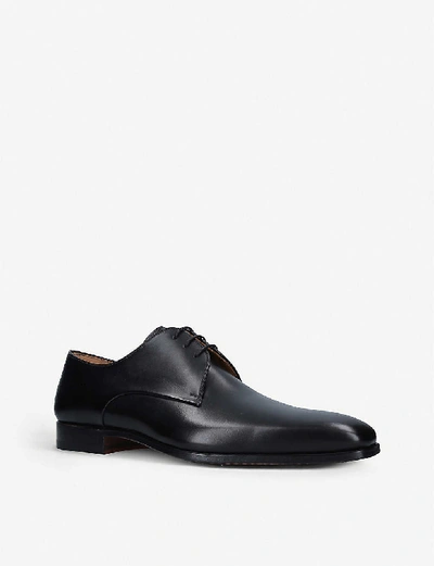 Shop Magnanni Mens Black Derby Leather Shoes